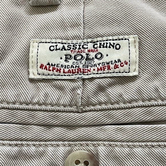 Polo Ralph Lauren Men Sz‎ 34 Tyler Short Pleated Casual Shorts Cotton Beige - Picture 4 of 5